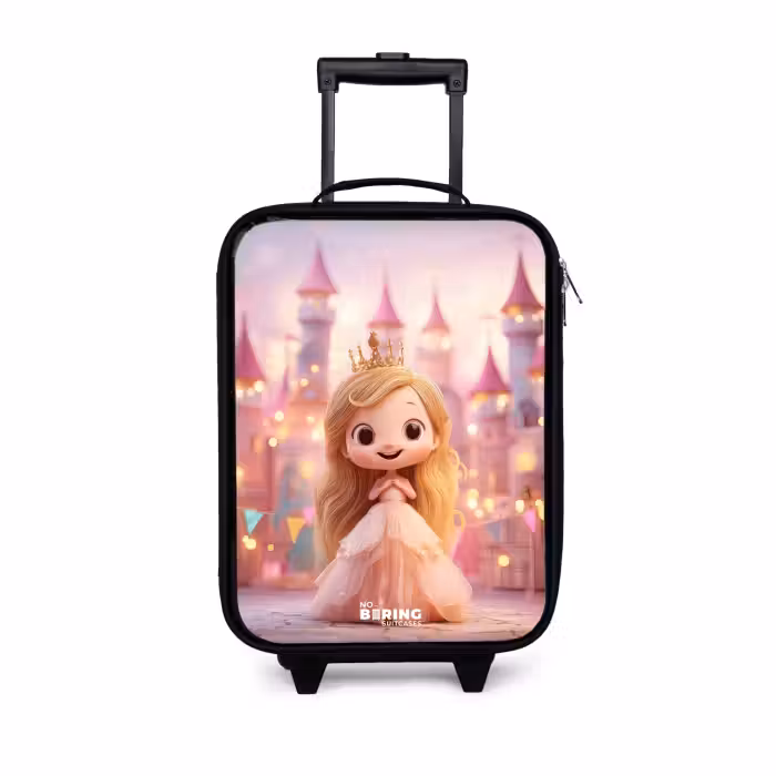 Kinderkoffer - Zwart - Prinses - Roze - Kasteel