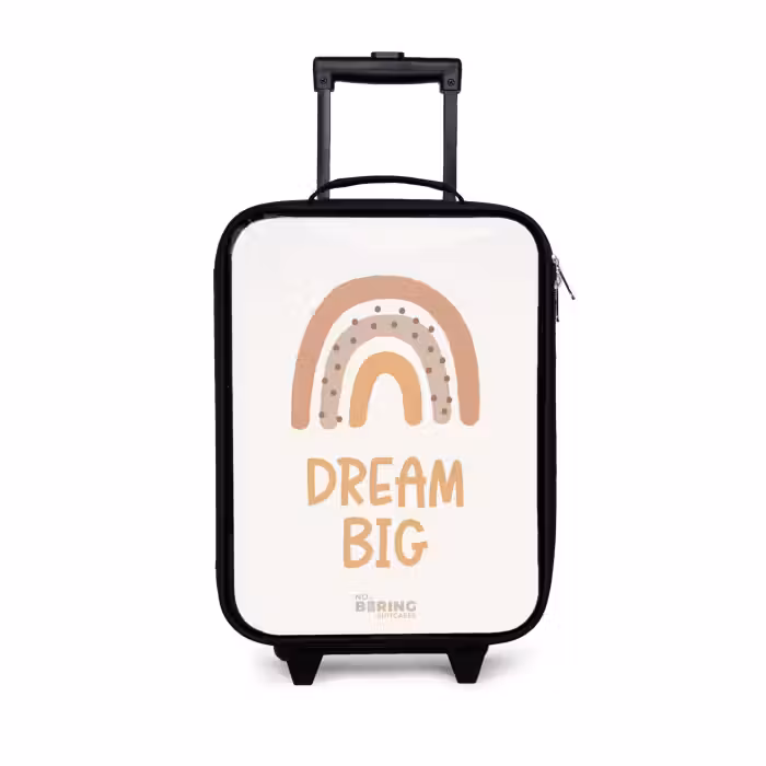 Kinderkoffer - Zwart - Regenboog met de quote 'Dream Big'