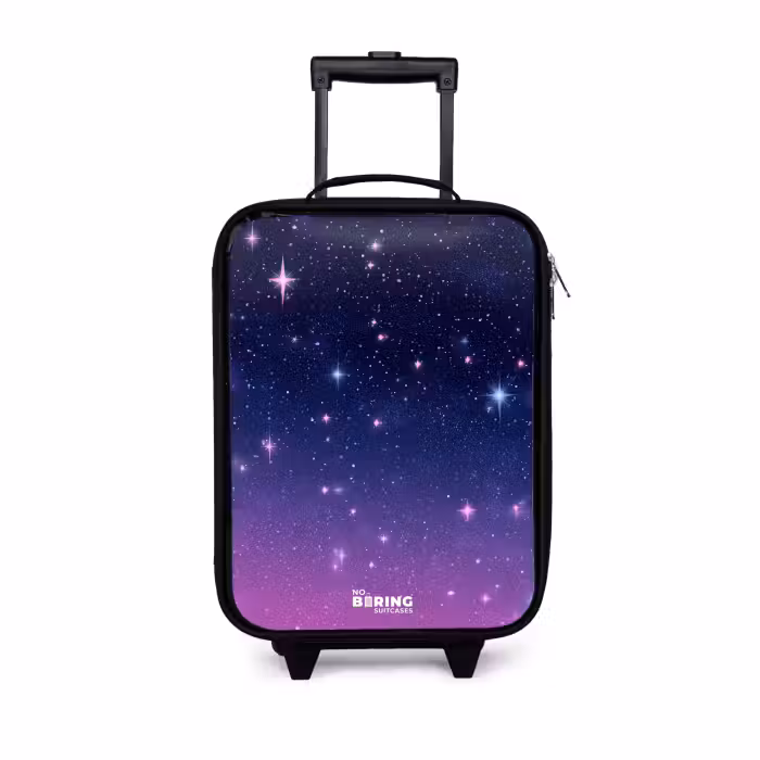 Kinderkoffer - Zwart - Sterren - Galaxy - Blauw - Roze