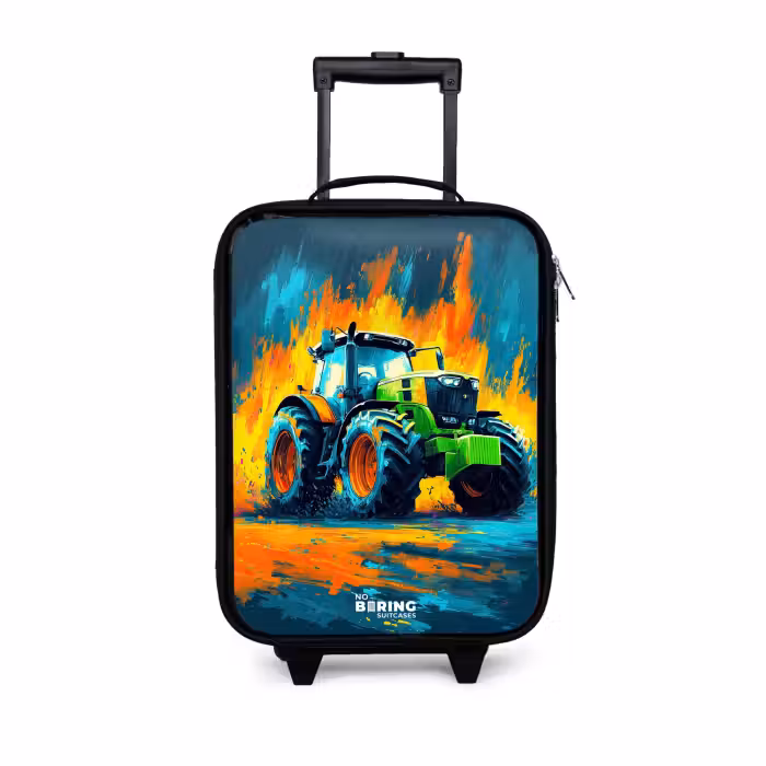 Kinderkoffer - Zwart - Tractor - Groen - Abstract - Penseelstreken