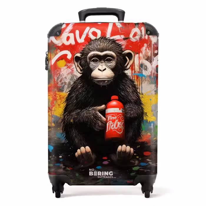 Koffer - Chimpansee voor graffiti muur