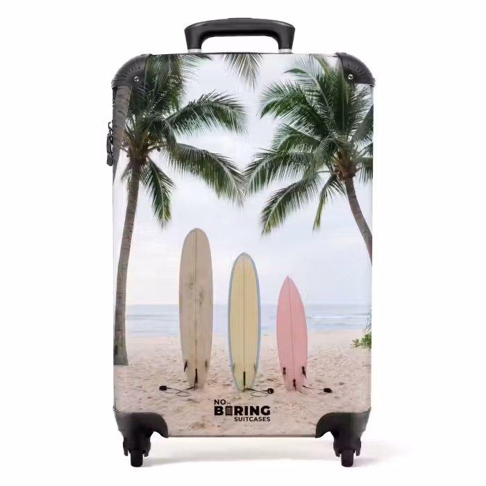 Koffer - Surfboard - Palmbomen - Kleurrijk