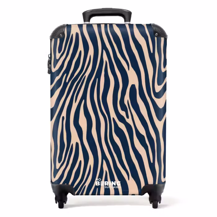 Koffer - Zebra - Patroon - Blauw - Beige