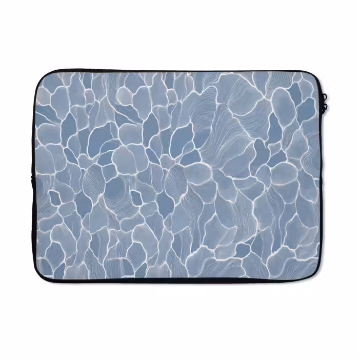 Laptophoes - Abstract - Blauw - Bladeren
