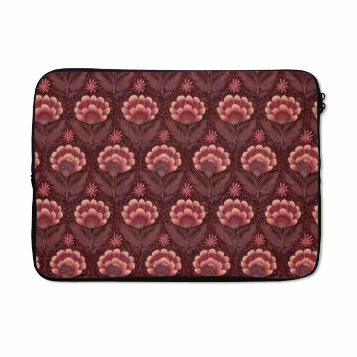 Laptophoes - Bloemen - Waaier - Paars
