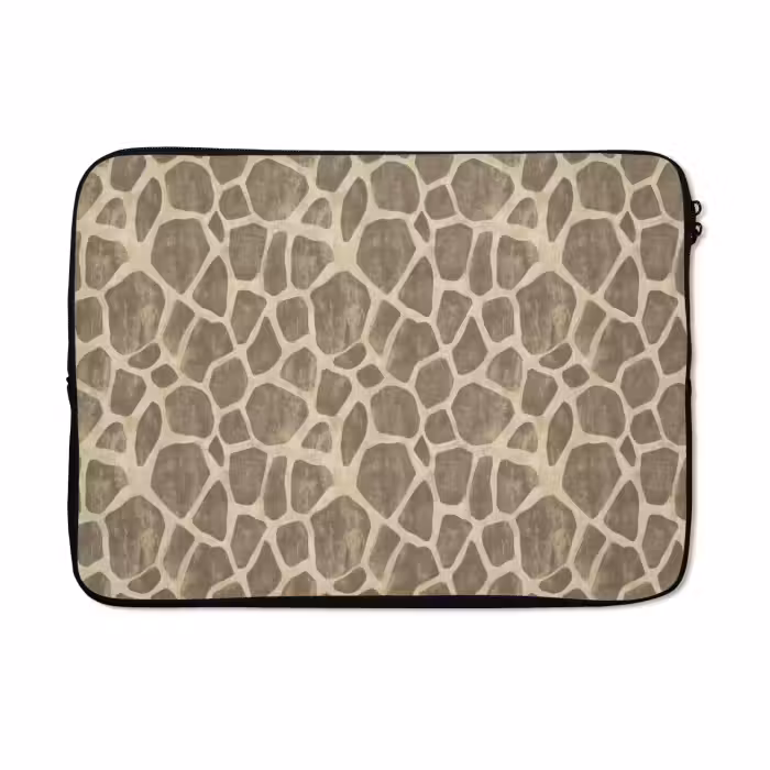 Laptophoes - Giraf - Patroon - Beige - Bruin