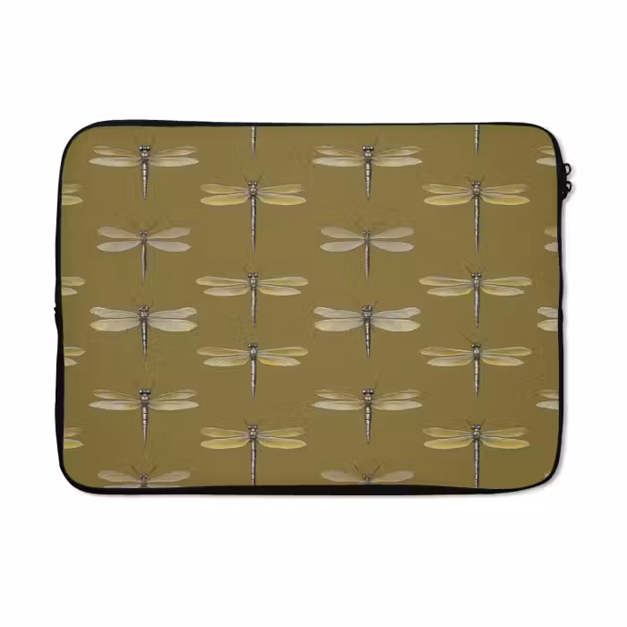 Laptophoes - Libellen - Patroon - Groen