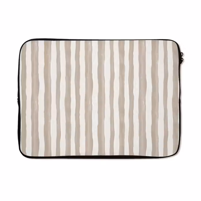 Laptophoes - Minimalistisch - Strepen - Beige