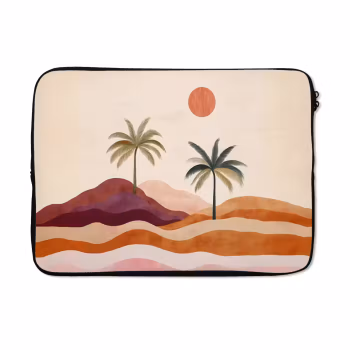 Laptophoes - Palmbomen - Abstract - Zon - Heuvels