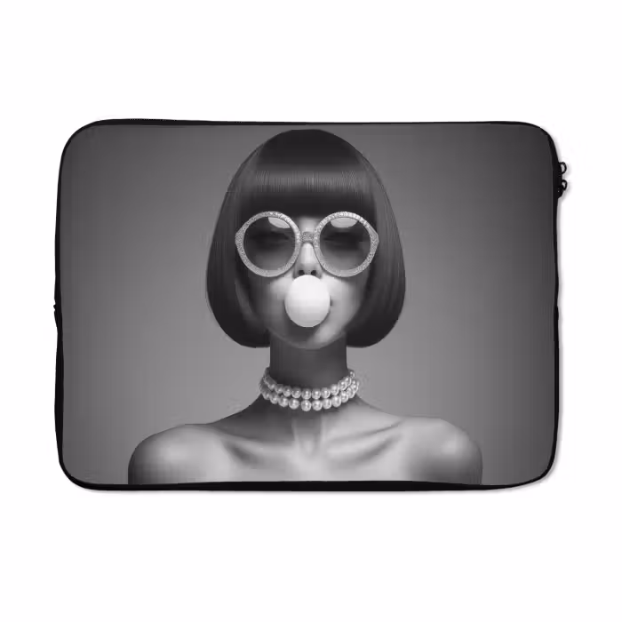 Laptophoes - Vrouw - Zwart Wit - Ketting - Zonnebril