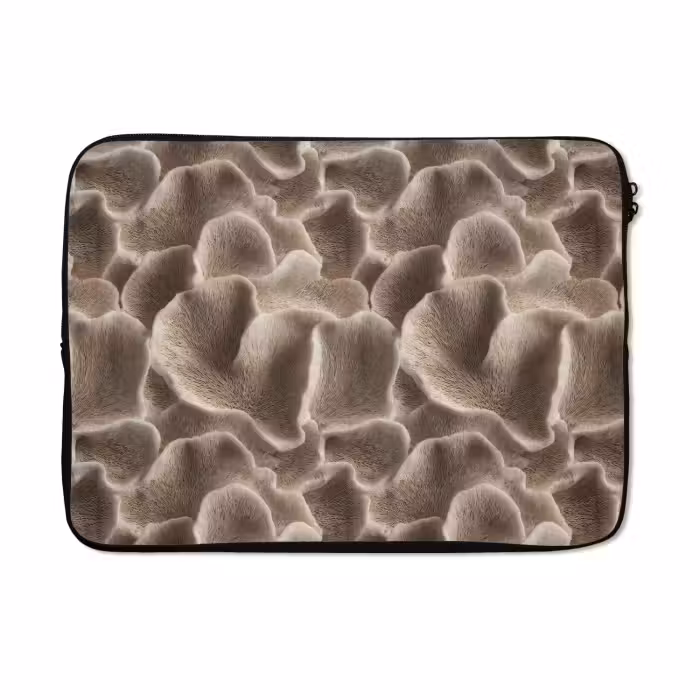 Laptophoes - Waaiervorm - Beige - Vezel textuur