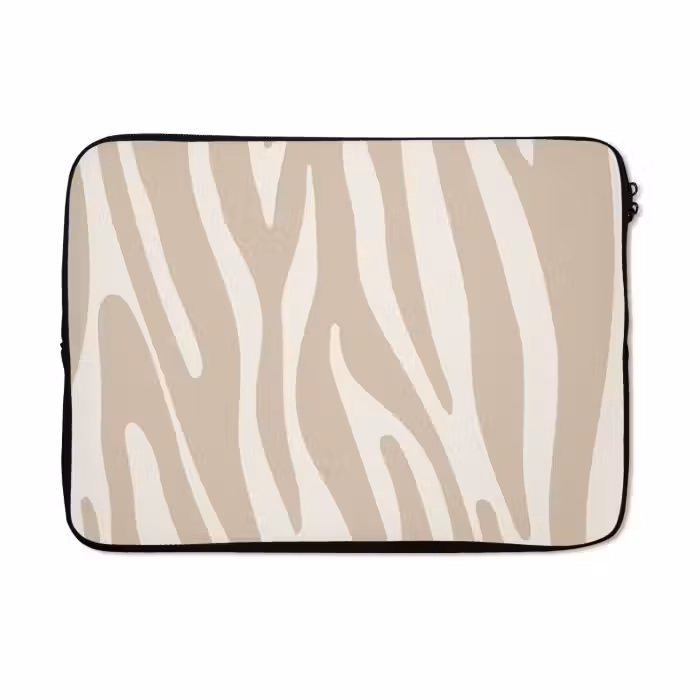Laptophoes - Zebraprint - Beige - Wit - Dierenprint