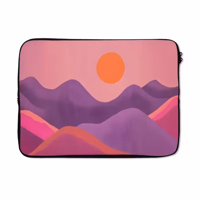 Laptophoes - Zon - Heuvels - Paars - Abstract
