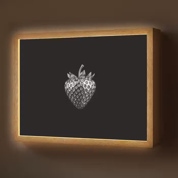 Lightbox - Wandlamp - Aardbei - Zaadstructuur - Realistisch