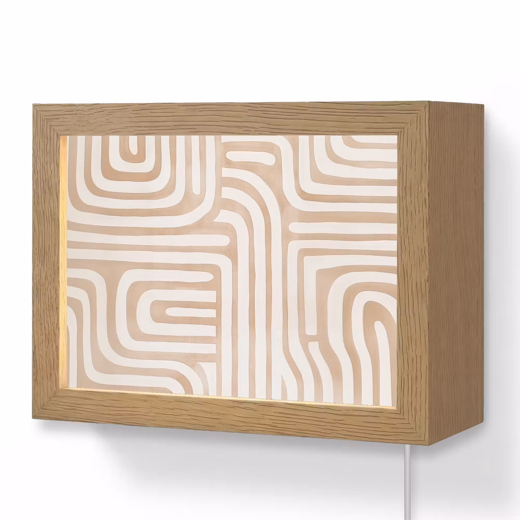 Lightbox - Wandlamp - Aardetinten - Labyrintpatroon