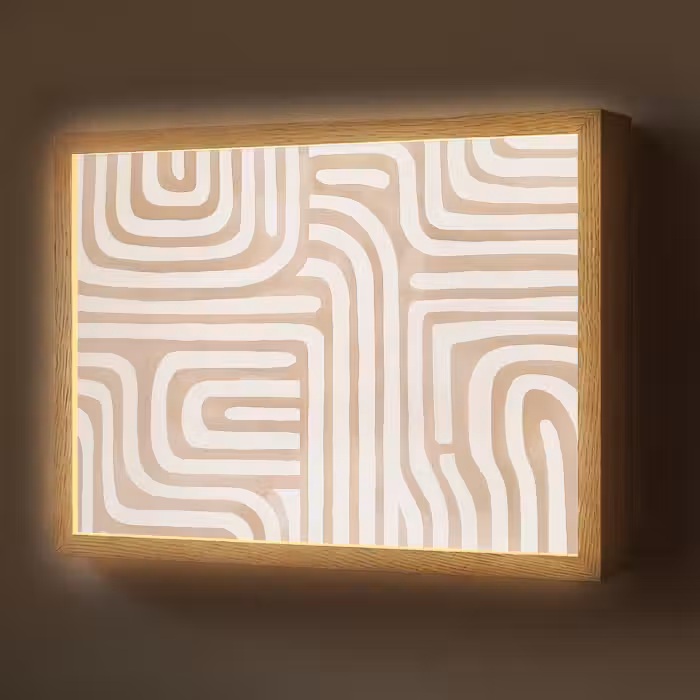 Lightbox - Wandlamp - Aardetinten - Labyrintpatroon