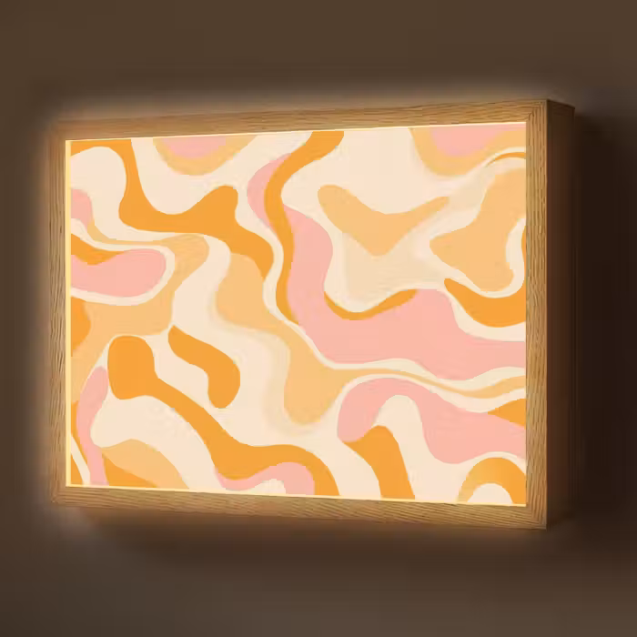 Lightbox - Wandlamp - Abstract - Golvend - Oranje