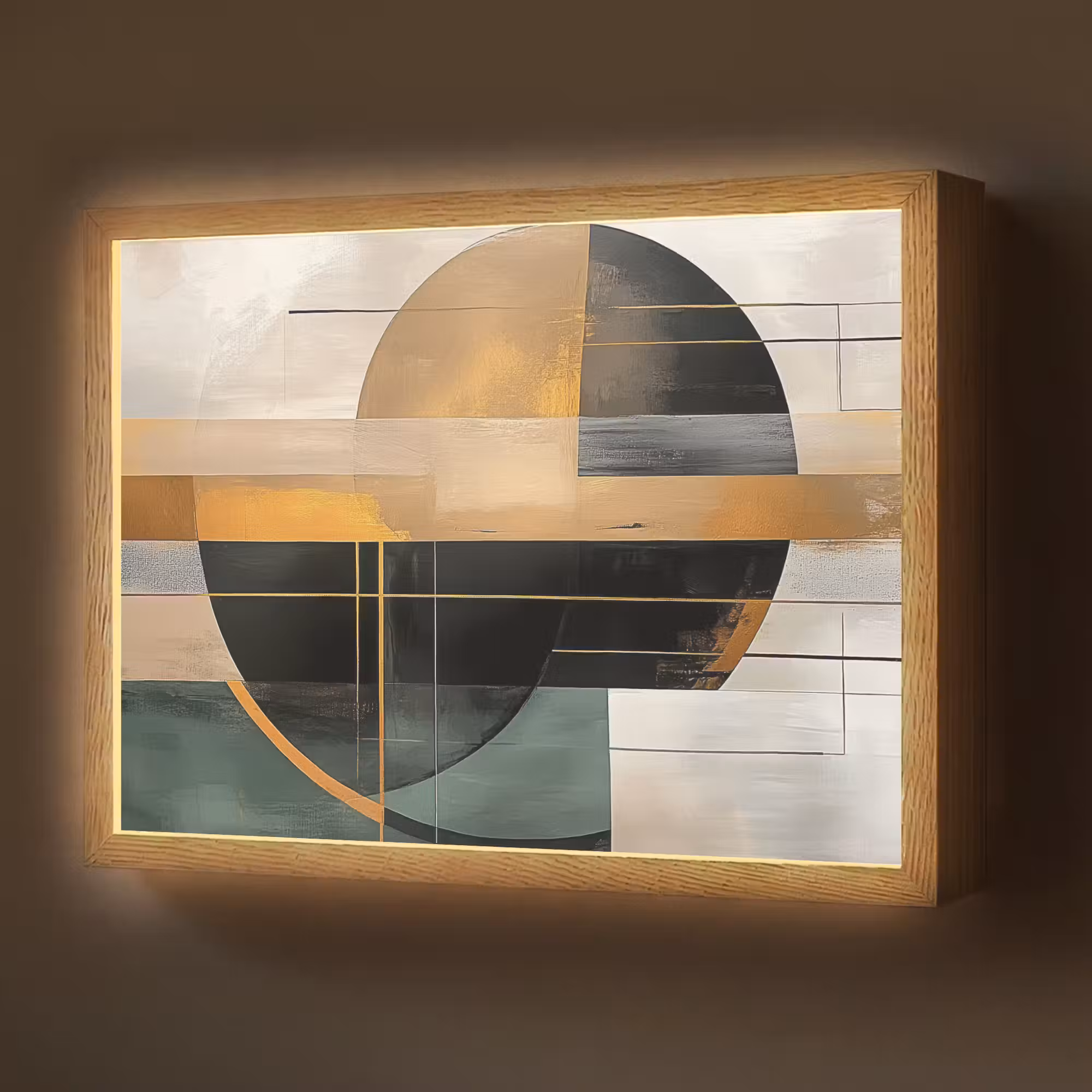 Lightbox - Wandlamp - Abstract - Goud - Brons - Groen - Vormen - Modern