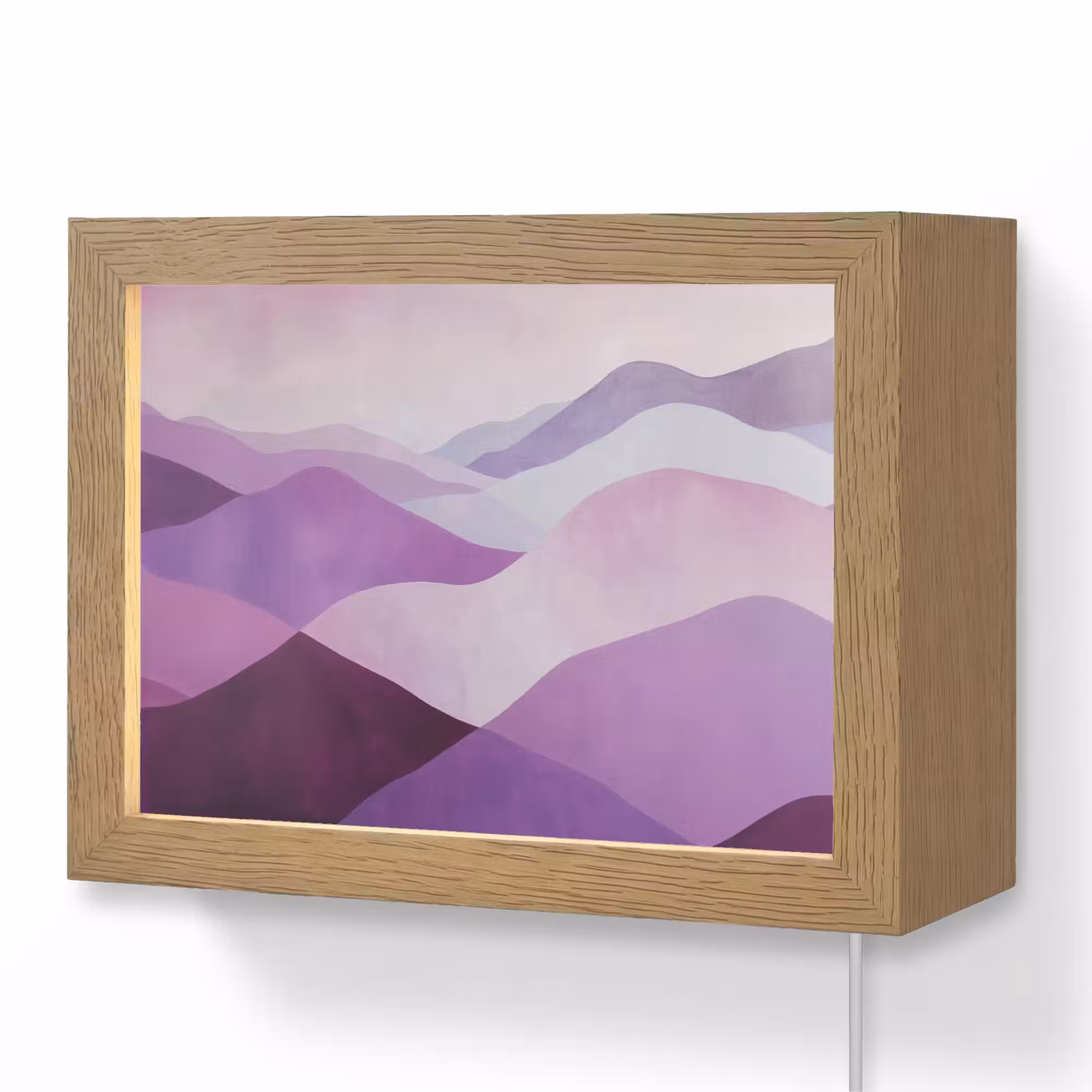 Lightbox - Wandlamp - Abstract - Heuvels - Landschap - Paars
