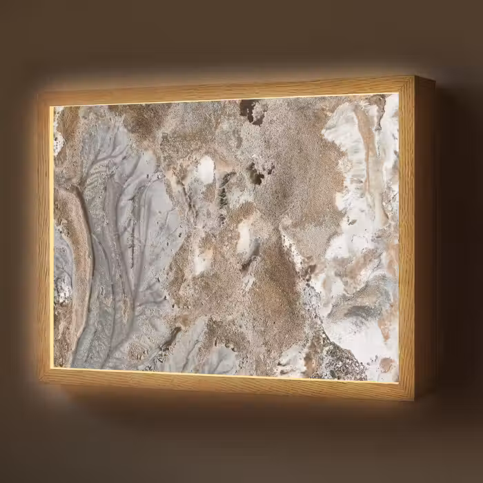 Lightbox - Wandlamp - Abstract - Marmer - Wit - Bruin - Marmerlook