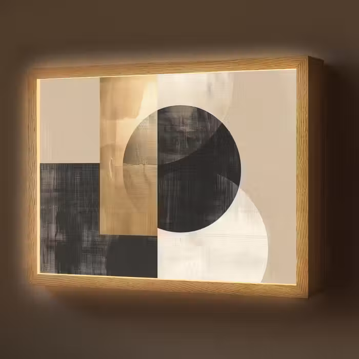 Lightbox - Wandlamp - Abstract - Modern - Zwart - Goud