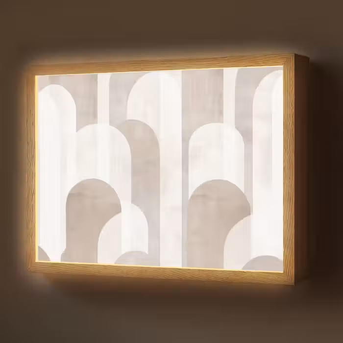 Lightbox - Wandlamp - Abstracte bogen - Modern - Beige