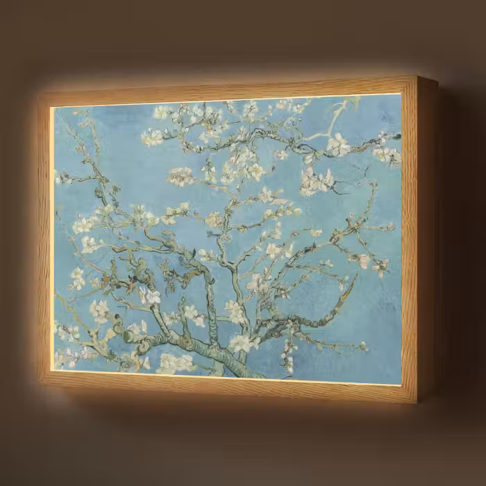 Lightbox - Wandlamp - Amandelbloesem - Van Gogh - Kunst - Bloemen