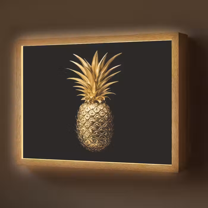 Lightbox - Wandlamp - Ananas - Zwart - Goud - Luxe