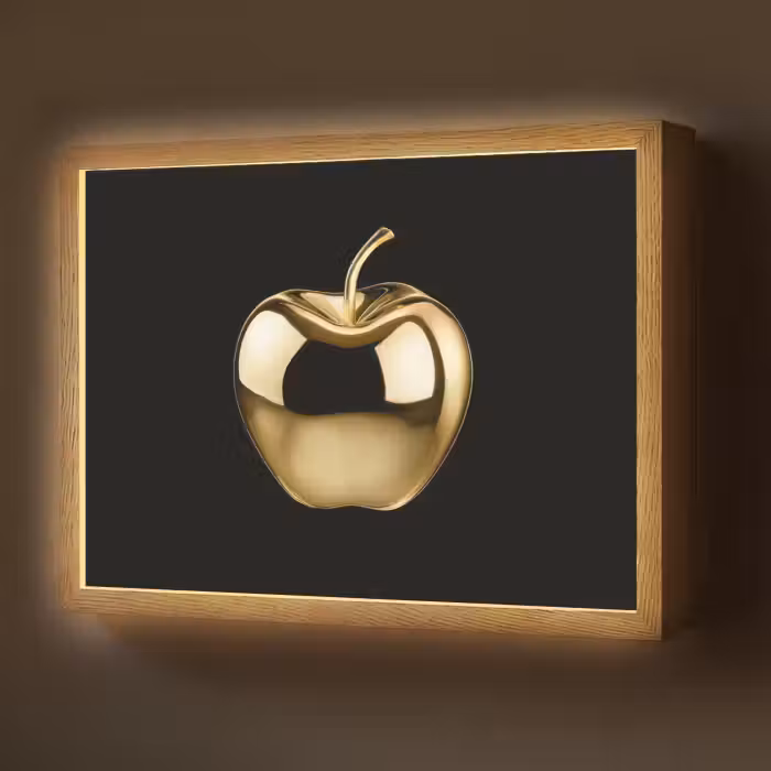 Lightbox - Wandlamp - Appel - Goud - Chrome - Zwart