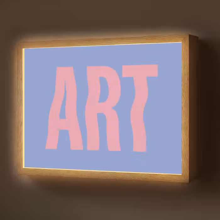 Lightbox - Wandlamp - Art - Roze - Blauw
