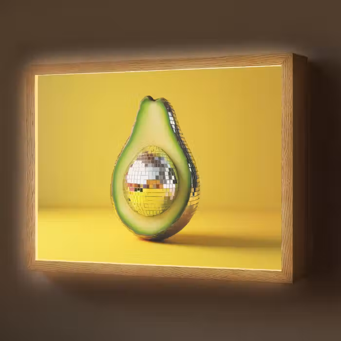 Lightbox - Wandlamp - Avocado - Discobal - Geel - Glitter