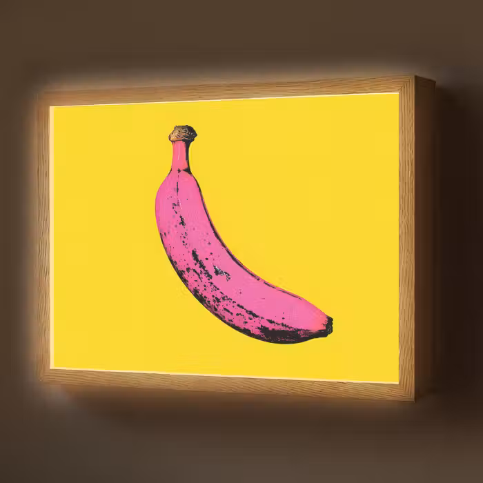 Lightbox - Wandlamp - Banaan - Grafisch - Geel
