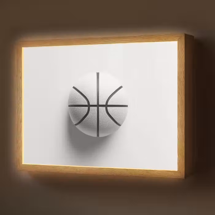 Lightbox - Wandlamp - Basketbal - Wit - Schaduw - Lijnen