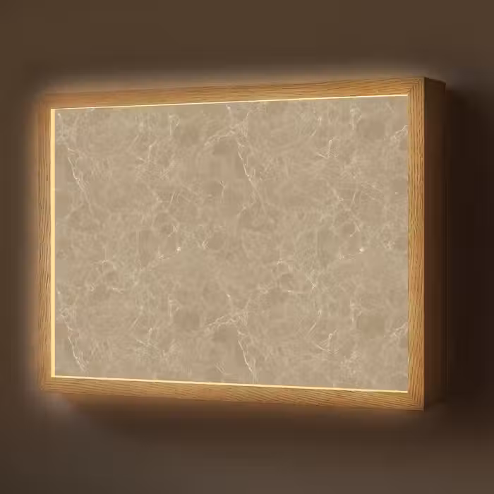Lightbox - Wandlamp - Beige - Marmer - Witte aders