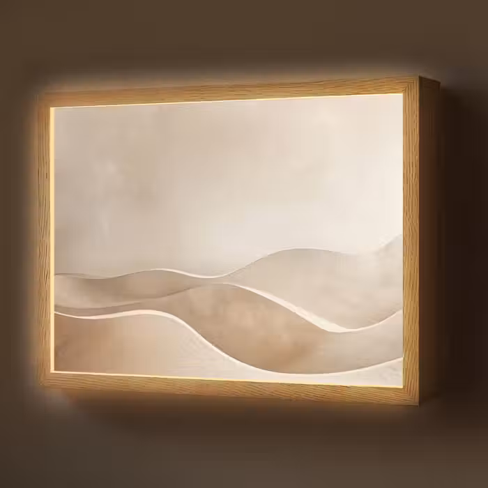 Lightbox - Wandlamp - Beige - Natuur - Abstract - Modern
