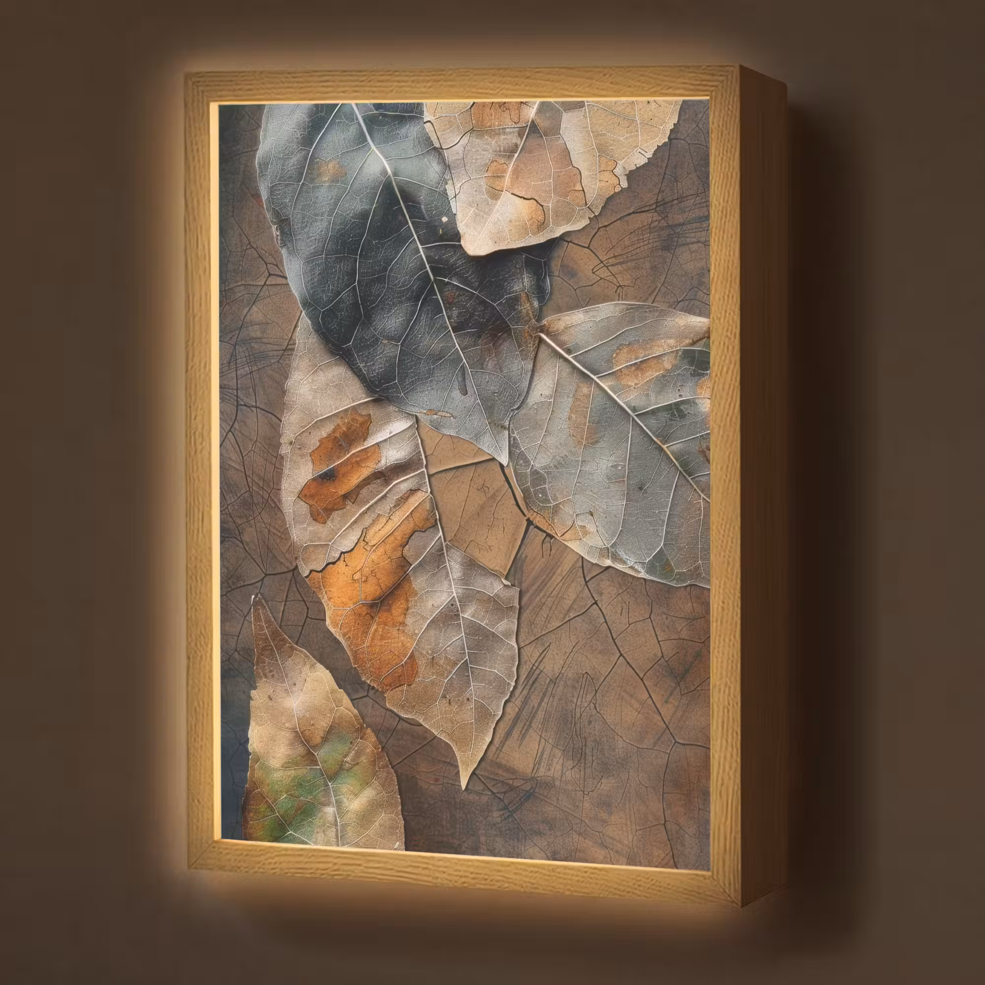 Lightbox - Wandlamp - Bladeren - Bruin - Herfst - Natuur