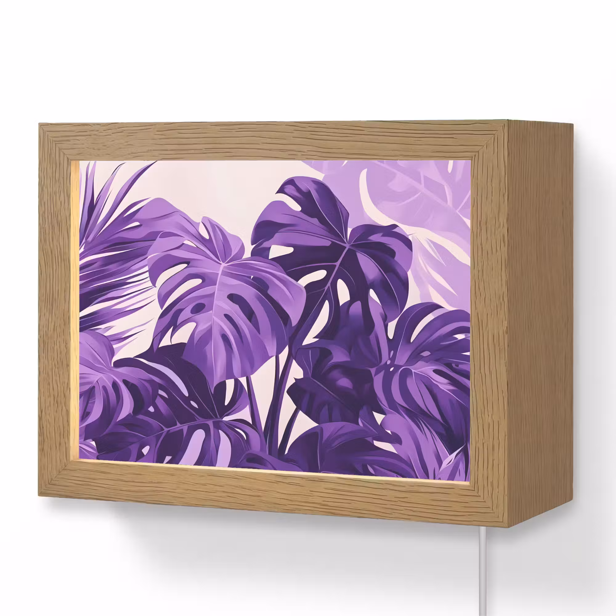 Lightbox - Wandlamp - Bladeren - Paars - Tropisch - Abstract