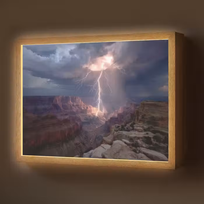 Lightbox - Wandlamp - Bliksem - Wolken - Canyon