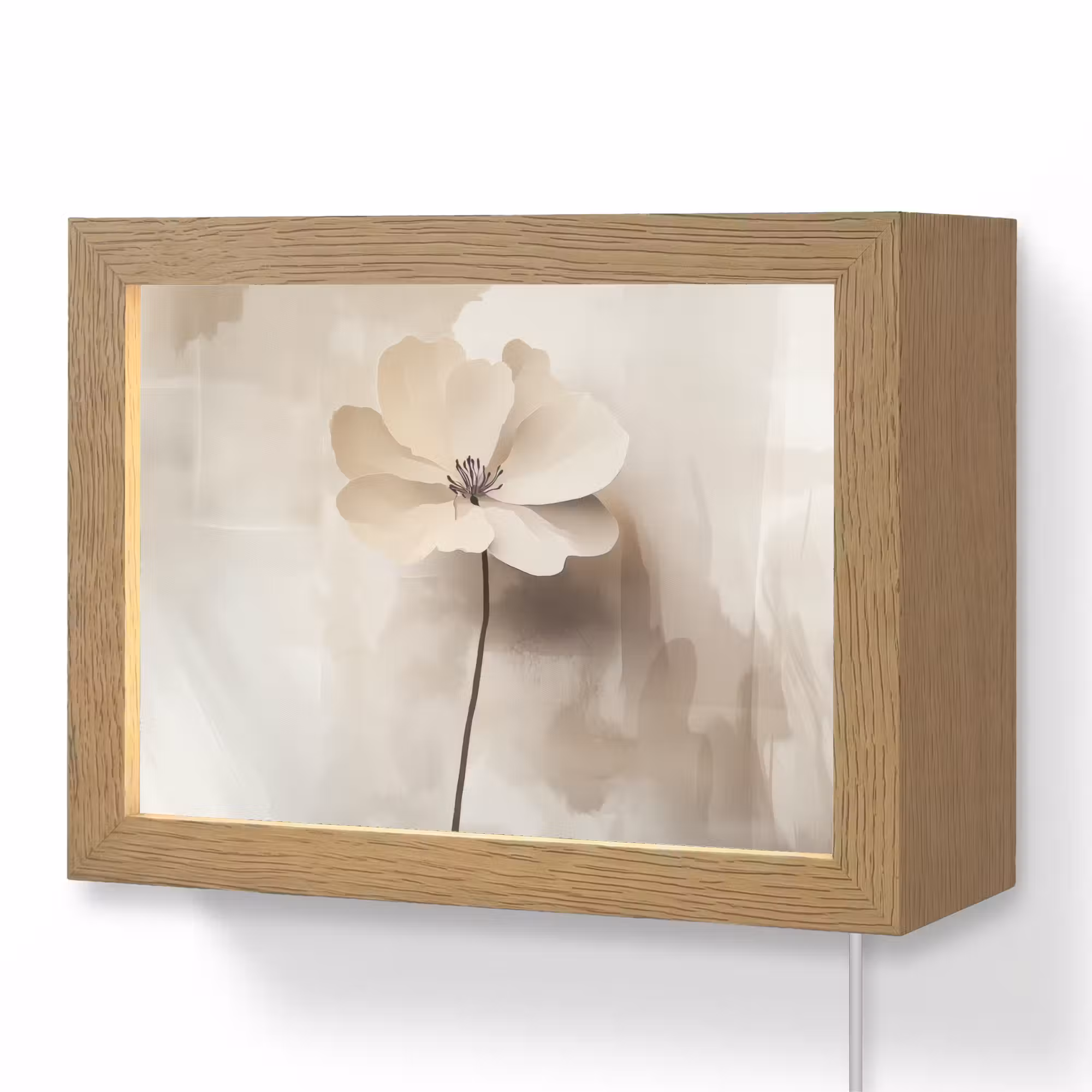 Lightbox - Wandlamp - Bloem - Beige - Verf - Schaduw