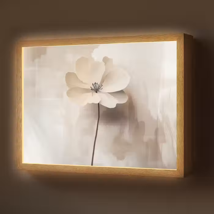 Lightbox - Wandlamp - Bloem - Beige - Verf - Schaduw
