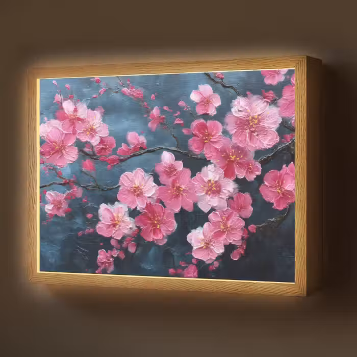 Lightbox - Wandlamp - Bloem - Bloesems - Roze - Abstract