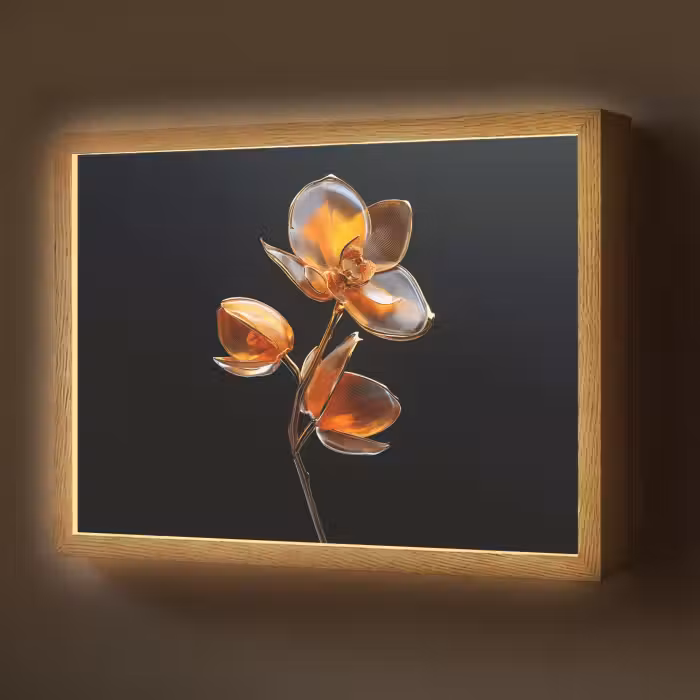 Lightbox - Wandlamp - Bloem - Orchidee - Oranje