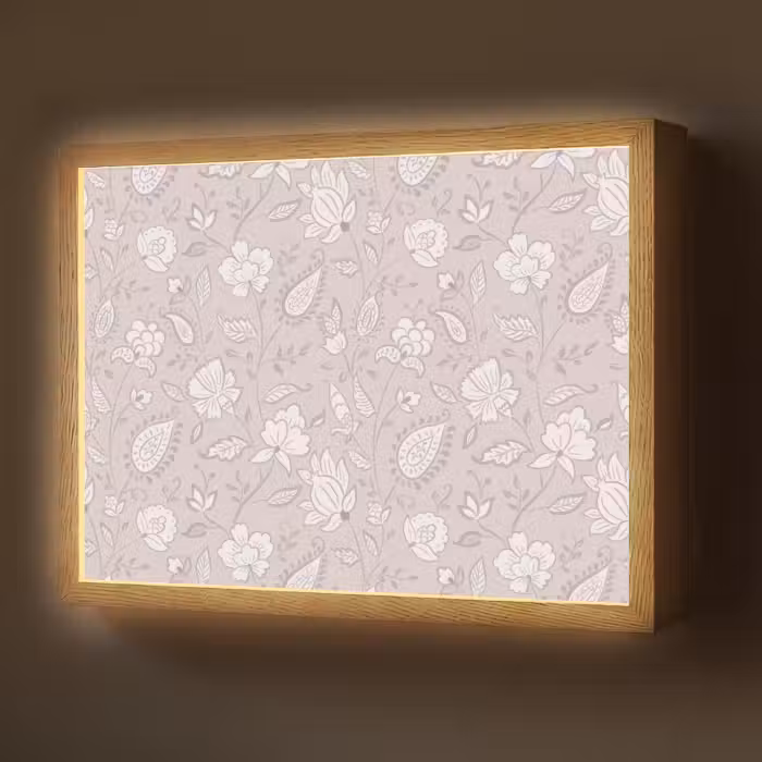 Lightbox - Wandlamp - Bloemen - Getekend - Lavendel