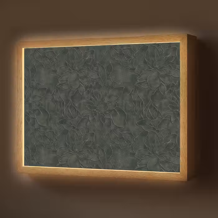 Lightbox - Wandlamp - Bloemen - Lijnen - Groen