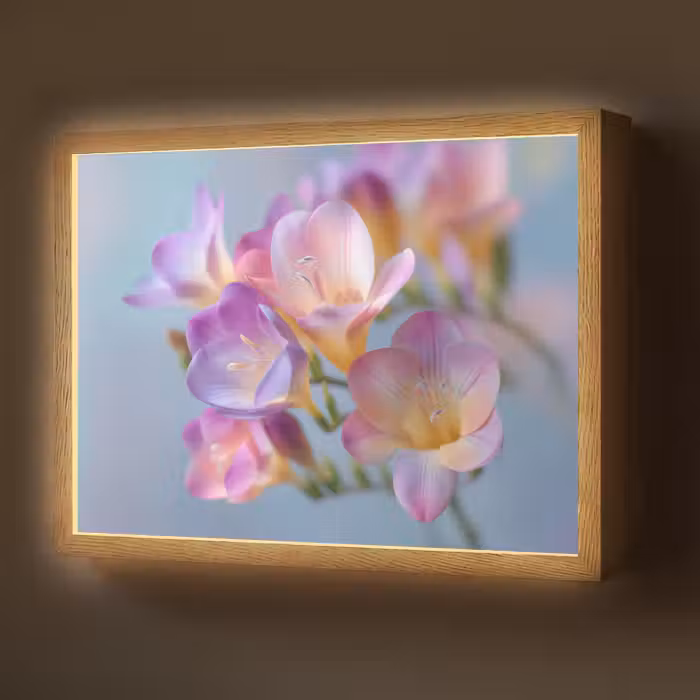 Lightbox - Wandlamp - Bloemen - Paars - Overloop - Meeldraden