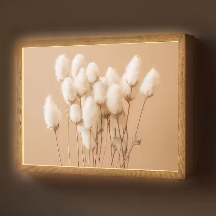 Lightbox - Wandlamp - Bloemen - Planten - Bruin - Pastel