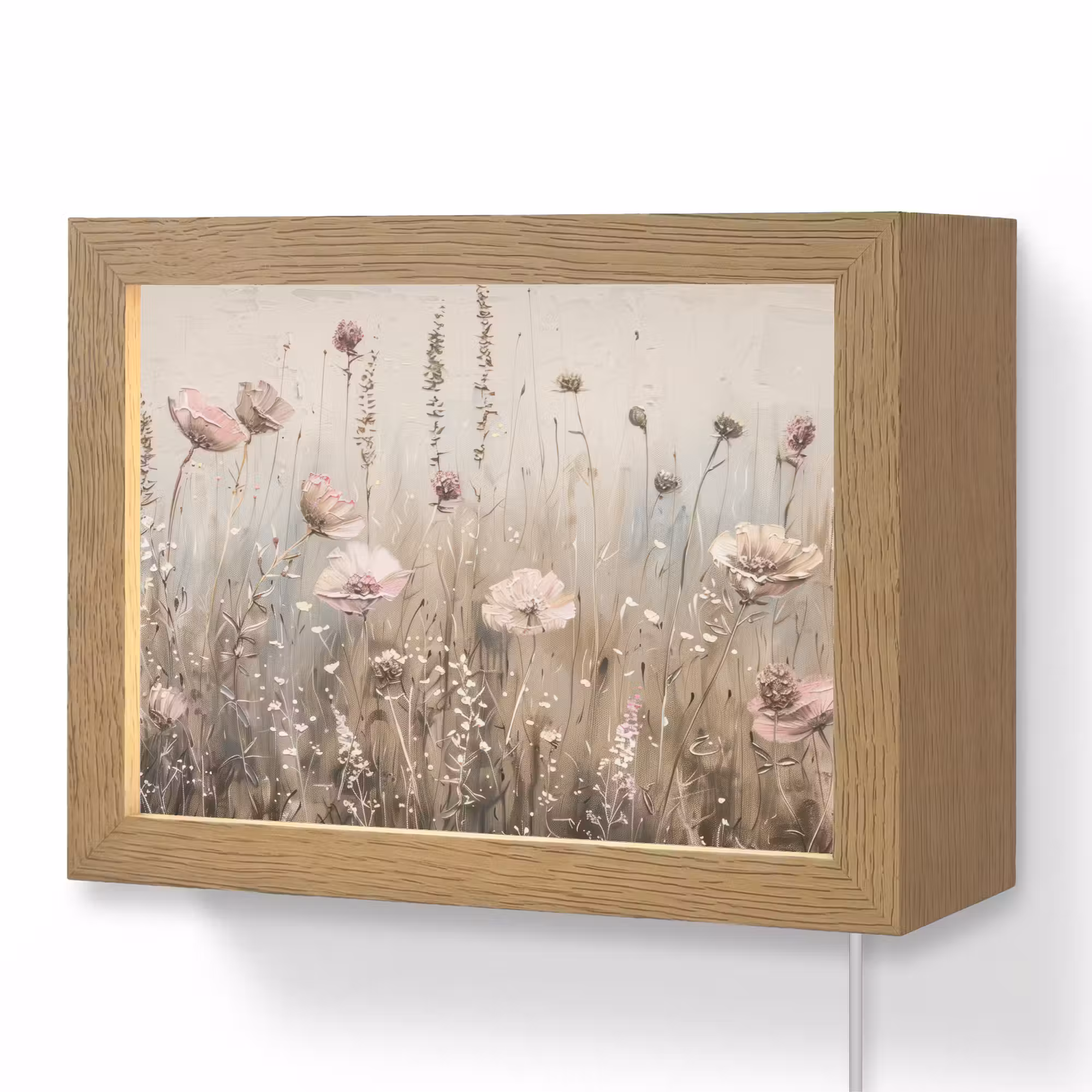 Lightbox - Wandlamp - Bloemen - Roze - Modern - Beige