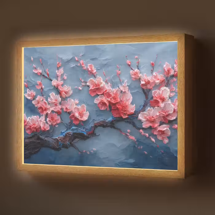 Lightbox - Wandlamp - Bloesem - Bloem - Roze - Tak