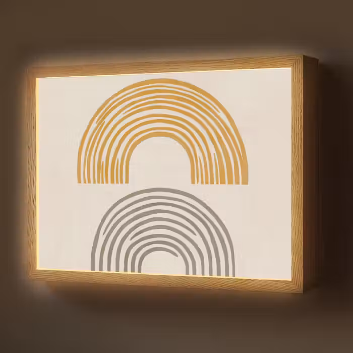 Lightbox - Wandlamp - Bogen - Lijnen - Oranje - Minimalistisch