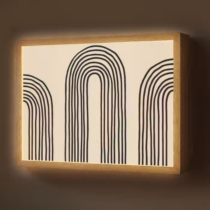 Lightbox - Wandlamp - Boogvormen - Zwart - Strak